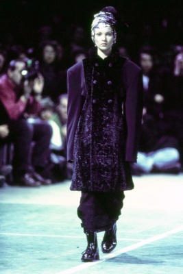 A Comme des Gar&ccedil;ons black rayon and faux astrakhan coat, 'Synergy' collection, Autumn-Winter 1993-94 - 2