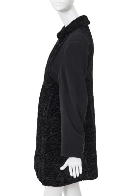 A Comme des Gar&ccedil;ons black rayon and faux astrakhan coat, 'Synergy' collection, Autumn-Winter 1993-94 - 3