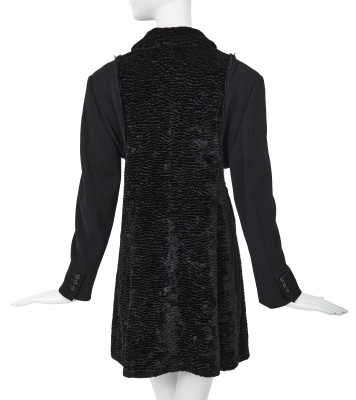 A Comme des Gar&ccedil;ons black rayon and faux astrakhan coat, 'Synergy' collection, Autumn-Winter 1993-94 - 4