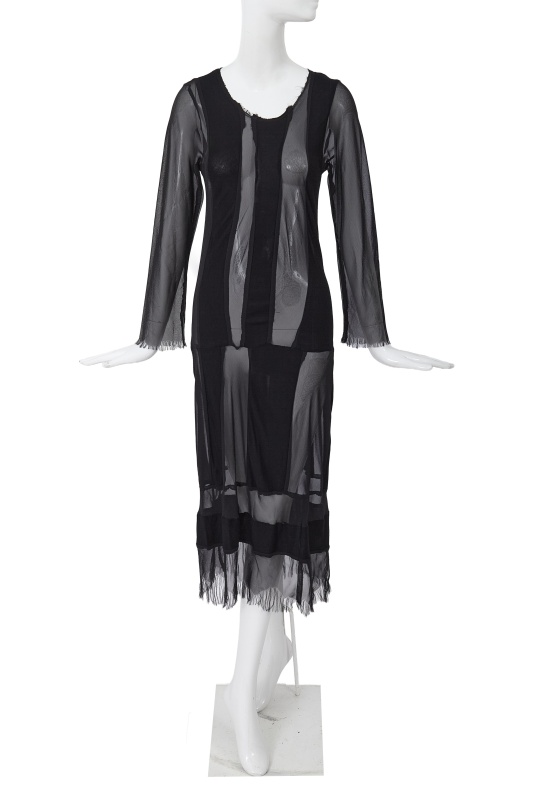 A Comme des Gar&ccedil;ons black chiffon and jersey dress, 'Synergy' collection, Autumn-Winter 1993-94