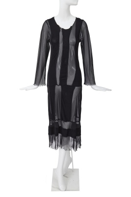 A Comme des Gar&ccedil;ons black chiffon and jersey dress, 'Synergy' collection, Autumn-Winter 1993-94