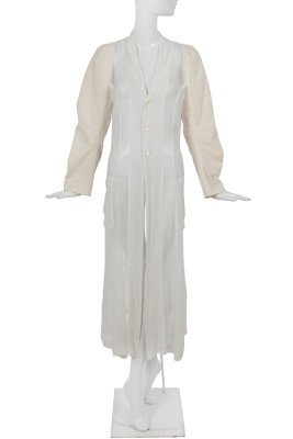 A Comme des Gar&ccedil;ons white chiffon and cotton coat 'Eccentric' collection, Spring-Summer 1994