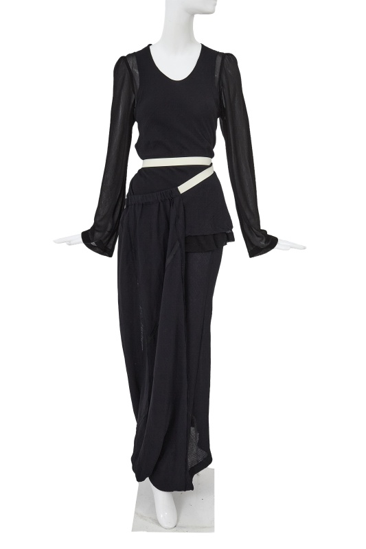 A Comme des Gar&ccedil;ons ink blue and black ensemble, 'Eccentric' collection, Spring-Summer 1994