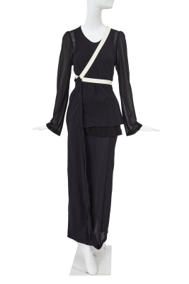 A Comme des Gar&ccedil;ons ink blue and black ensemble, 'Eccentric' collection, Spring-Summer 1994 - 5