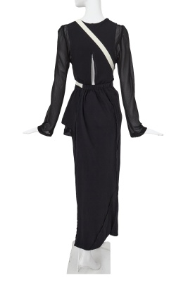A Comme des Gar&ccedil;ons ink blue and black ensemble, 'Eccentric' collection, Spring-Summer 1994 - 7