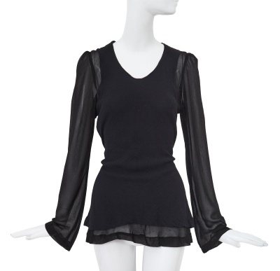 A Comme des Gar&ccedil;ons ink blue and black ensemble, 'Eccentric' collection, Spring-Summer 1994 - 9