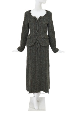 A Comme des Gar&ccedil;ons grey tweed suit, 'Metamorphosis' collection, Autumn-Winter 1994-95