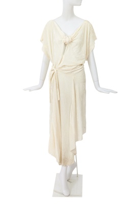A Comme des Gar&ccedil;ons white velvet dress, 'Metamorphosis' collection, Autumn-Winter 1994-95