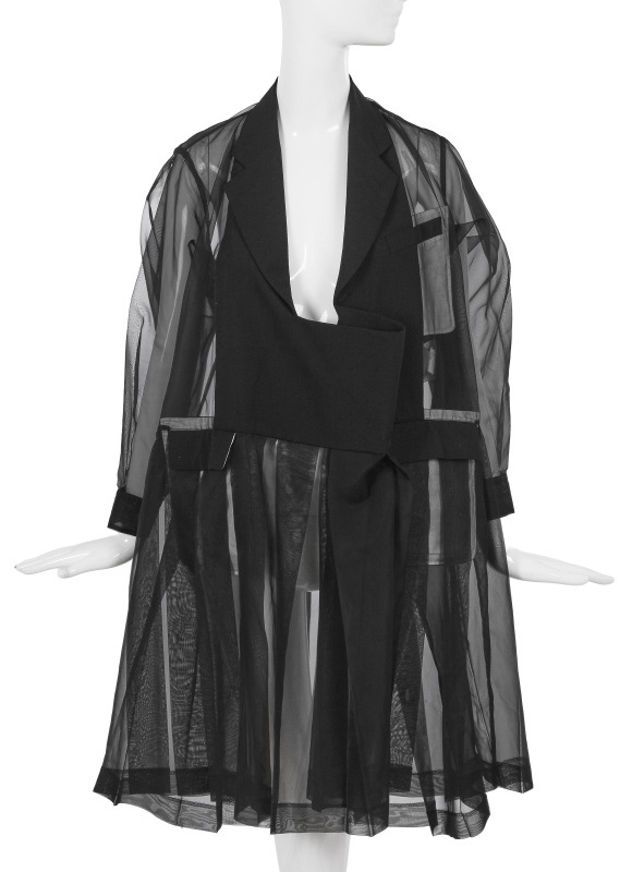 A Comme des Gar&ccedil;ons black wool and voile over-dress, 'Transcending Gender' collection, Spring-Summer 1995