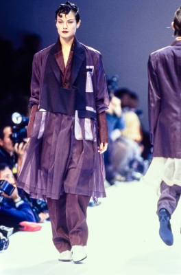 A Comme des Gar&ccedil;ons black wool and voile over-dress, 'Transcending Gender' collection, Spring-Summer 1995 - 2