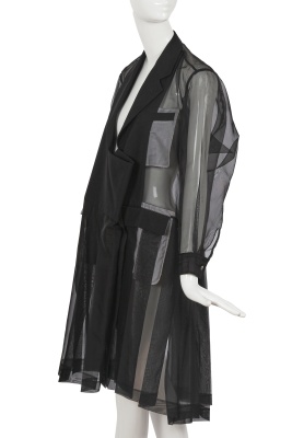 A Comme des Gar&ccedil;ons black wool and voile over-dress, 'Transcending Gender' collection, Spring-Summer 1995 - 3