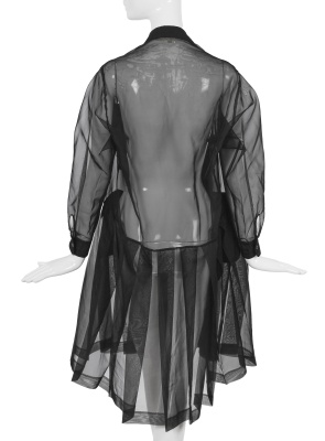 A Comme des Gar&ccedil;ons black wool and voile over-dress, 'Transcending Gender' collection, Spring-Summer 1995 - 4