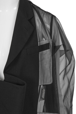 A Comme des Gar&ccedil;ons black wool and voile over-dress, 'Transcending Gender' collection, Spring-Summer 1995 - 5