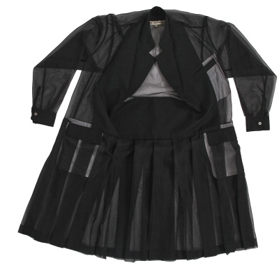 A Comme des Gar&ccedil;ons black wool and voile over-dress, 'Transcending Gender' collection, Spring-Summer 1995 - 7
