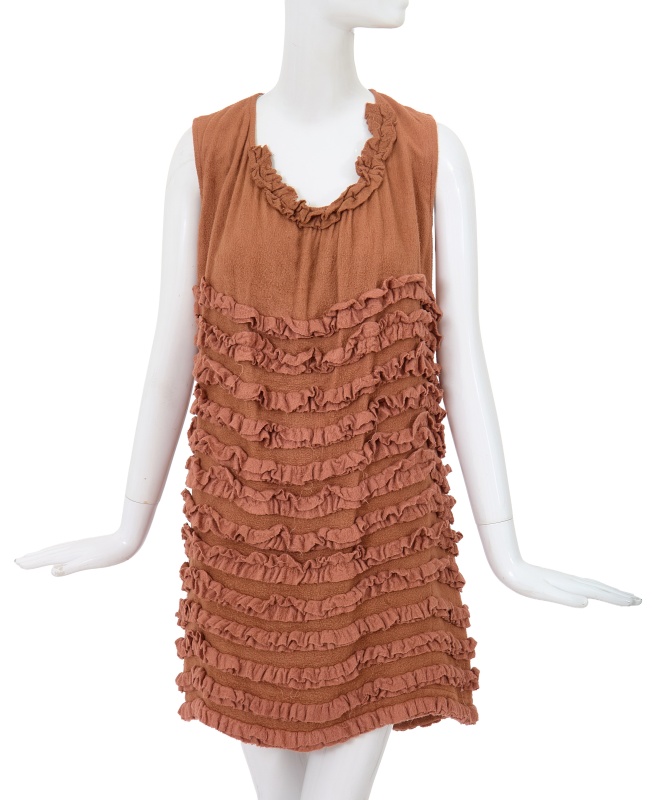 A Comme des Gar&ccedil;ons beige fleeced rayon shift dress, 'Transcending Gender' collection, Spring-Summer 1995
