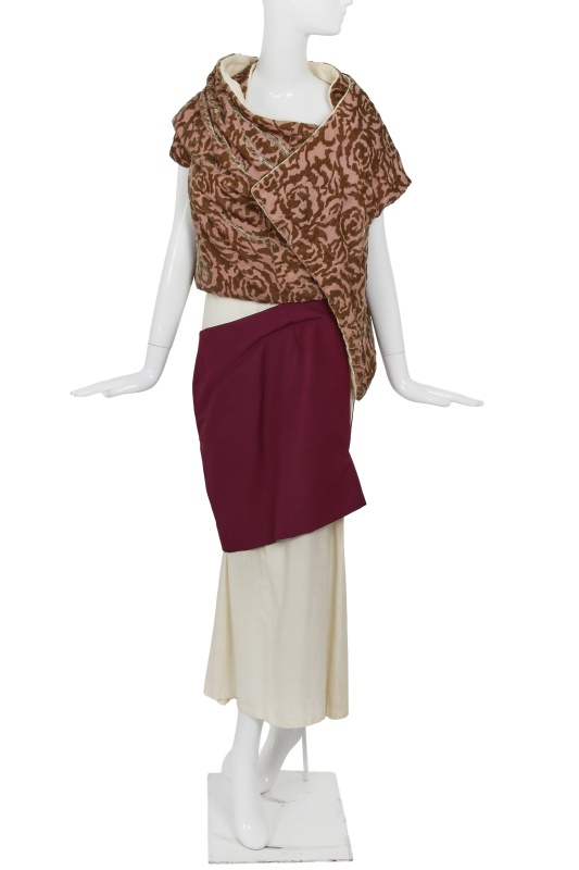 A Comme des Gar&ccedil;ons cotton, wool and velvet ensemble, 'Flowering Clothes' collection, Autumn-Winter 1996-97