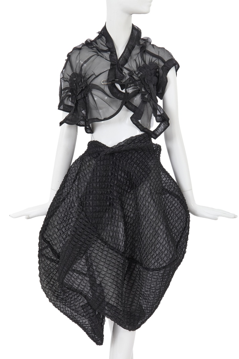 A Comme des Gar&ccedil;ons black polyester ensemble, 'Body Meets Dress - Dress Meets Body' collection, Spring-Summer 1997