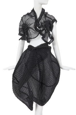 A Comme des Gar&ccedil;ons black polyester ensemble, 'Body Meets Dress - Dress Meets Body' collection, Spring-Summer 1997