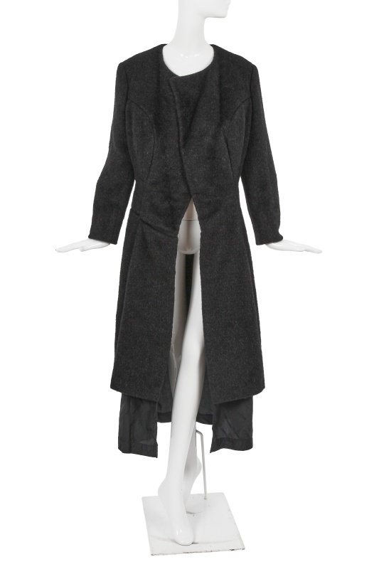 A Comme des Gar&ccedil;ons grey alpaca-wool blend coat, 'Adult Punk' collection, Autumn-Winter 1997-98