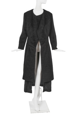 A Comme des Gar&ccedil;ons grey alpaca-wool blend coat, 'Adult Punk' collection, Autumn-Winter 1997-98