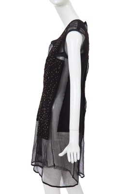 A Comme des Gar&ccedil;ons beaded black wool and mesh dress, 'Adult Punk' collection, Autumn-Winter 1997-98 - 3