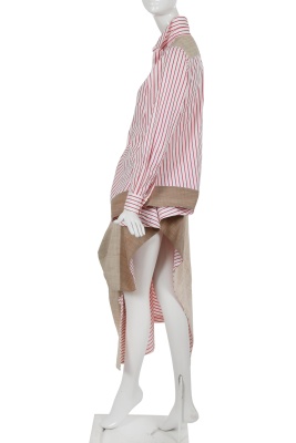 A Comme des Gar&ccedil;ons grey wool and striped cotton dress, 'Fusion' collection, Autumn-Winter 1998-99 - 4