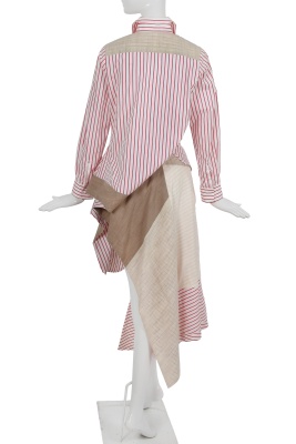 A Comme des Gar&ccedil;ons grey wool and striped cotton dress, 'Fusion' collection, Autumn-Winter 1998-99 - 5
