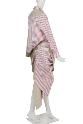 A Comme des Gar&ccedil;ons grey wool and striped cotton dress, 'Fusion' collection, Autumn-Winter 1998-99 - 6
