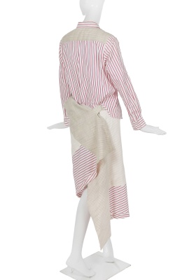 A Comme des Gar&ccedil;ons grey wool and striped cotton dress, 'Fusion' collection, Autumn-Winter 1998-99 - 9