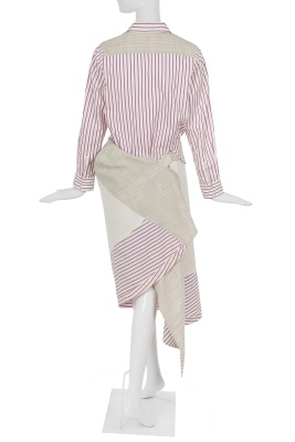 A Comme des Gar&ccedil;ons grey wool and striped cotton dress, 'Fusion' collection, Autumn-Winter 1998-99 - 10