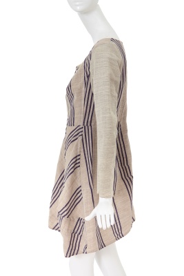 A Comme des Gar&ccedil;ons striped blue and grey wool-cotton blend dress, 'Fusion' collection, Autumn-Winter 1998-99 - 3