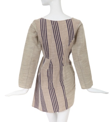 A Comme des Gar&ccedil;ons striped blue and grey wool-cotton blend dress, 'Fusion' collection, Autumn-Winter 1998-99 - 4