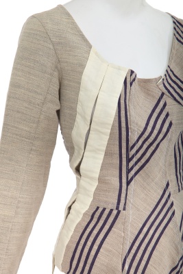 A Comme des Gar&ccedil;ons striped blue and grey wool-cotton blend dress, 'Fusion' collection, Autumn-Winter 1998-99 - 6