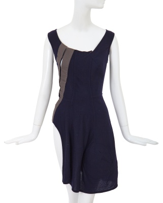 A Comme des Gar&ccedil;ons striped blue and navy cashmere dress, 'Fusion' collection, Autumn-Winter 1998-99