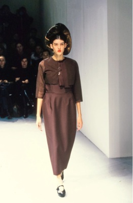 A Comme des Gar&ccedil;ons brown dress and jacket, 'New Essential' collection, Spring-Summer 1999 - 2