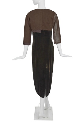 A Comme des Gar&ccedil;ons brown dress and jacket, 'New Essential' collection, Spring-Summer 1999 - 4