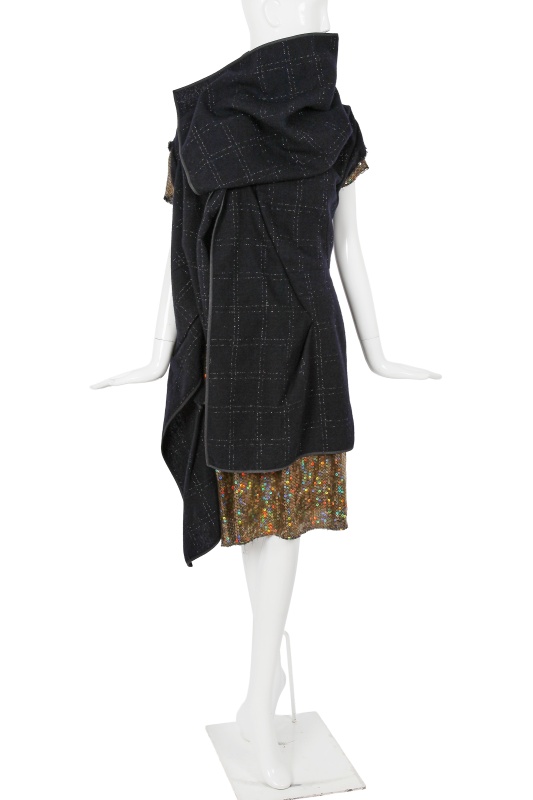 A Comme des Gar&ccedil;ons ink blue wool coat, 'Transformed Glamour' collection, Autumn-Winter 1999-2000