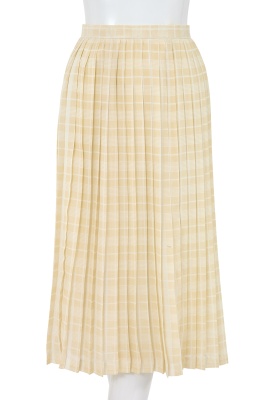 A Comme des Gar&ccedil;ons white and beige checked cotton ensemble, 1970s - 4