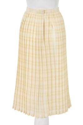 A Comme des Gar&ccedil;ons white and beige checked cotton ensemble, 1970s - 5