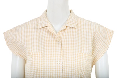 A Comme des Gar&ccedil;ons white and beige checked cotton ensemble, 1970s - 8