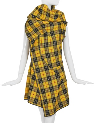 A Comme des Gar&ccedil;ons yellow tartan wool coat-dress, 'Transformed Glamour' collection, Autumn-Winter 1999-2000