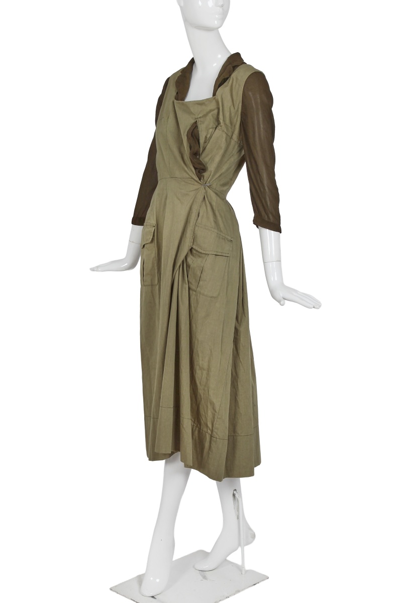 A Comme des Gar&ccedil;ons green silk-blend dress, 'Coercion' collection, Spring-Summer 2000