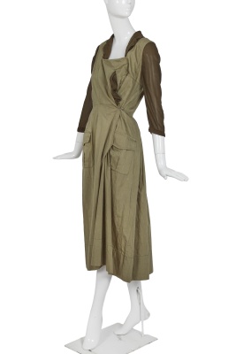 A Comme des Gar&ccedil;ons green silk-blend dress, 'Coercion' collection, Spring-Summer 2000