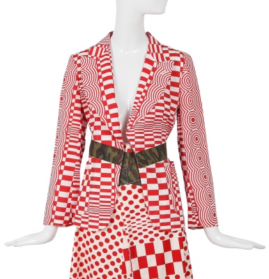A Comme des Gar&ccedil;ons red and white printed suit, 'Optical Shock (Volume)' collection, Spring-Summer 2001 - 5