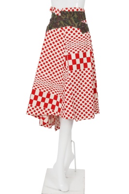 A Comme des Gar&ccedil;ons red and white printed suit, 'Optical Shock (Volume)' collection, Spring-Summer 2001 - 7