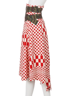 A Comme des Gar&ccedil;ons red and white printed suit, 'Optical Shock (Volume)' collection, Spring-Summer 2001 - 8