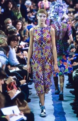 A Comme des Gar&ccedil;ons printed silk chiffon dress, 'Optical Shock (Volume)' collection, Spring-Summer 2001 - 2