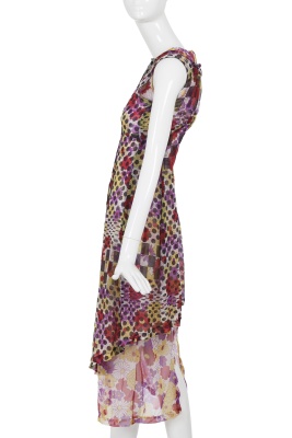 A Comme des Gar&ccedil;ons printed silk chiffon dress, 'Optical Shock (Volume)' collection, Spring-Summer 2001 - 4