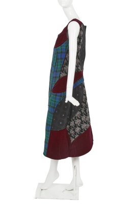 A Comme des Gar&ccedil;ons burgundy velvet and tartan wool dress, 'Beyond Taboo' collection, Autumn-Winter 2001-02 - 3