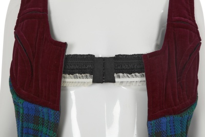 A Comme des Gar&ccedil;ons burgundy velvet and tartan wool dress, 'Beyond Taboo' collection, Autumn-Winter 2001-02 - 6